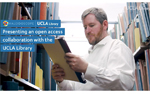 UCLA alumnus and Kaleidoscope founder Benjamin Mitchell in the UCLA Music Library