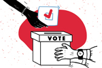 Hands and ballot box (Illustration: ©artflare/Adobe Stock)
