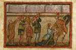 Vergilius Vaticanus, Creusa trying to detain Aeneas from battle, 4th Century (Copyright: Biblioteca Apostolica Vaticana)