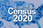 US Census 2020 (white text over blue map of US)