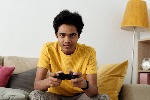 Young person playing video games