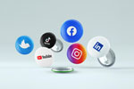 Illustration with various social media icons