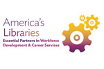 Illustration of gears with text America's Libraries
