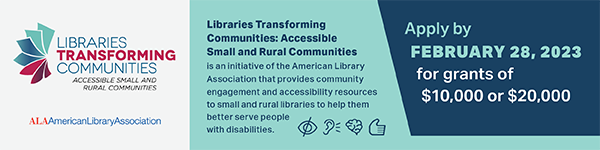 Ad; Libraries Transforming Communities 