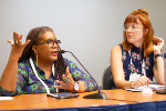 Two woman speak on a panel at ALA Annual 2022