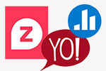 Logos for Poll Everywhere, Yo Teach!, and Ziplet