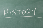 The word "history" written on a chalkboard
