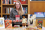 Librarian Jenny Robb at the Billy Ireland Cartoon Library and Museum at Ohio State University