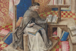 An illustration of a medieval scribe