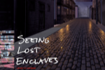 Seeing Lost Enclaves logo, featuring a cobblestone street