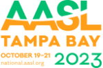 AASL National Conference logo: AASL Tampa Bay October 19-21 2023 national.aasl.org