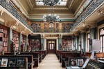 Old-fashioned library reading room