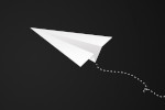 Paper airplane flying