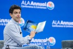 Max Greenfield reading from his book at Annual