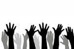 Illustration of raised hands