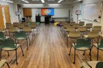 Classroom set up for a battle of the books