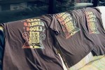 T-shirts with Read Banned Books and a QR code that goes to Brooklyn Public Library's catalog of banned books