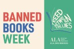 Official graphic for 2024's weeklong focus on fighting book challenges