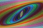 Concentric rainbow ovals rotating