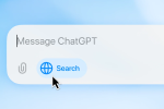 ChatGPT page showing the search function