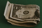 Folded dollar bills