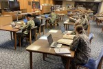 Students at the US Naval Academy Library