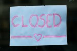 Handmade "closed" sign