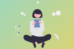 Illustration of woman reading