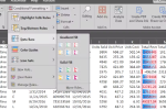 Excel spreadsheet with colored data bars