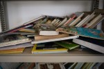 Books sit on the shelves at a school where U.S. soldiers teach English to Djiboutian students March 9, 2018, in Obock, Djibouti