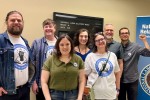 ALA staff outside the NLRB office in Chicago after the vote counting