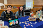 Two students in a library