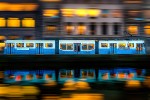 Speeding train with blurred background