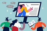 People watching an online training