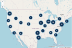 Map showing school boards included in the voting record dashboard