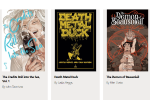 Covers of The Credits Roll into the Sea, Death Metal Duck, and The Demon of Beausoleil