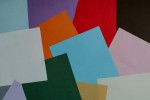 Messy pile of colored paper