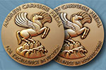 Photo of Andrew Carnegie medals for fiction and nonfiction